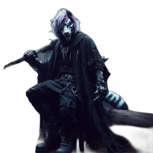creature, mask, staff, dragon transparent PNG cut-out