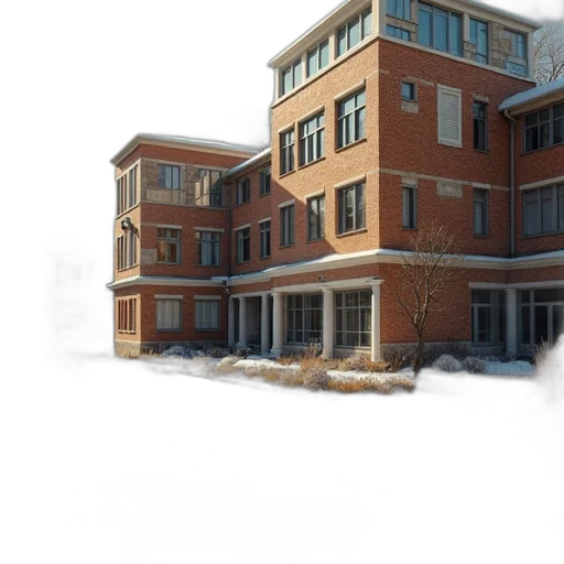 building, 3d render, photorealistic, snow transparent PNG cut-out