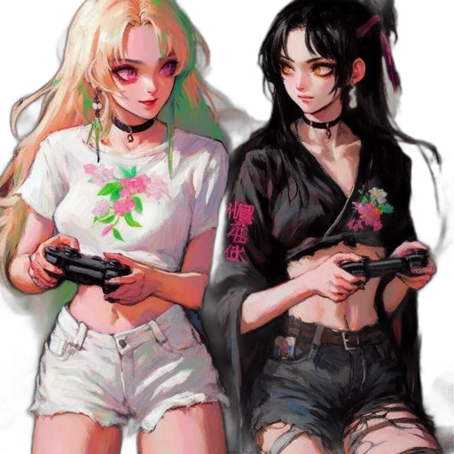 pixel art, cyberpunk, vaporwave, anime transparent PNG cut-out