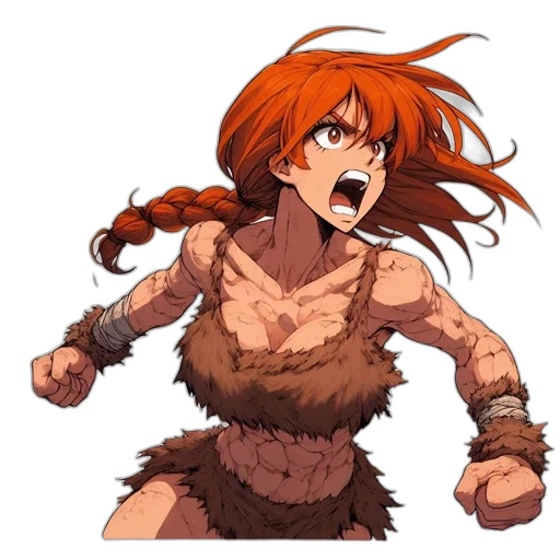 hair, dress, creature, weapon transparent PNG cut-out