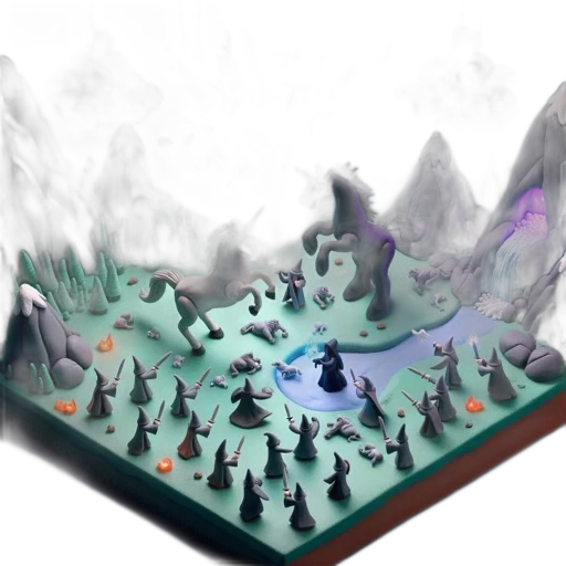 concept art, fantasy art, 3d render, fog transparent PNG cut-out