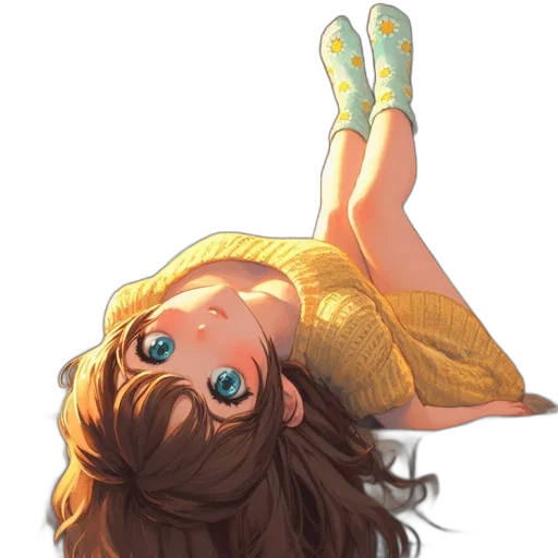 dress, hair, face, shoes transparent PNG cut-out