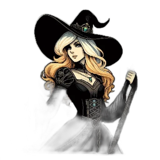 hat, staff, fantasy art, concept art transparent PNG cut-out