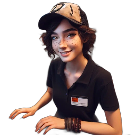 staff, hat, robot, face transparent PNG cut-out