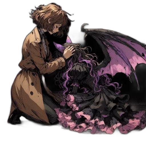 dragon, creature, umbrella, jacket transparent PNG cut-out