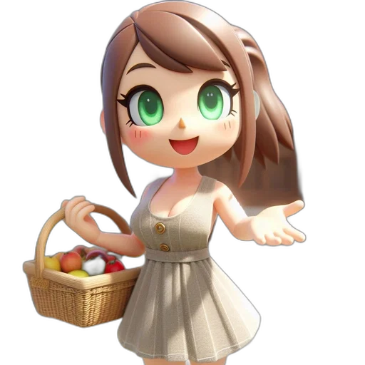 dress, food, staff, 3d render transparent PNG cut-out