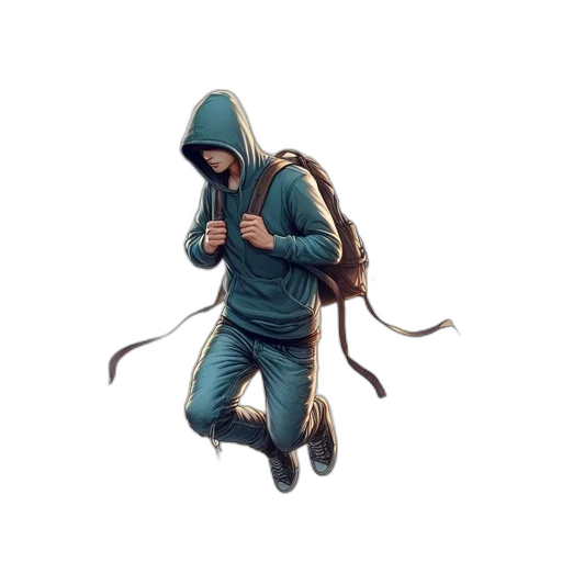jacket, weapon, creature, staff transparent PNG cut-out