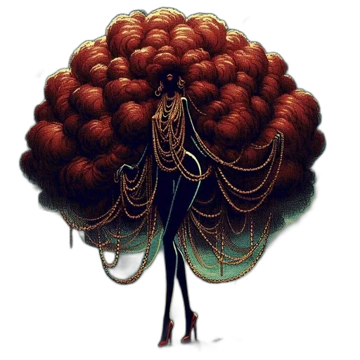 hair, crown, dress, creature transparent PNG cut-out