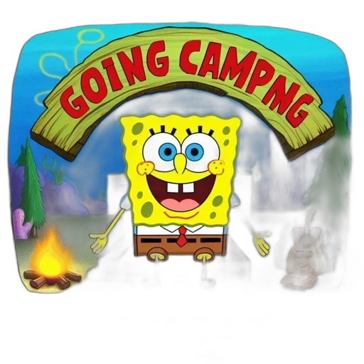 concept art, spongebob, squarepants, sits transparent PNG cut-out