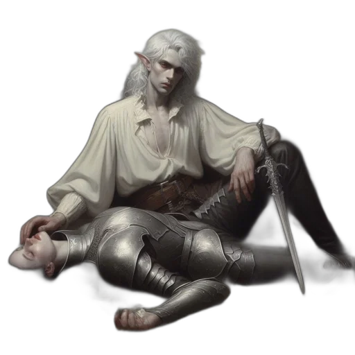 sword, staff, creature, fantasy art transparent PNG cut-out