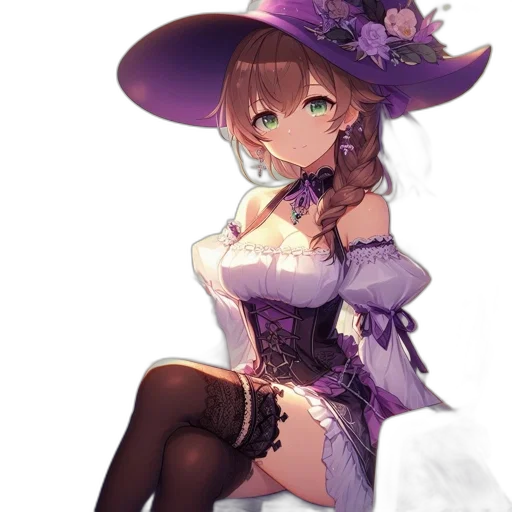 dress, hat, staff, crown transparent PNG cut-out