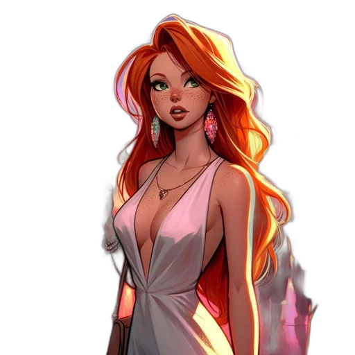 dress, concept art, fantasy art, comic book art transparent PNG cut-out