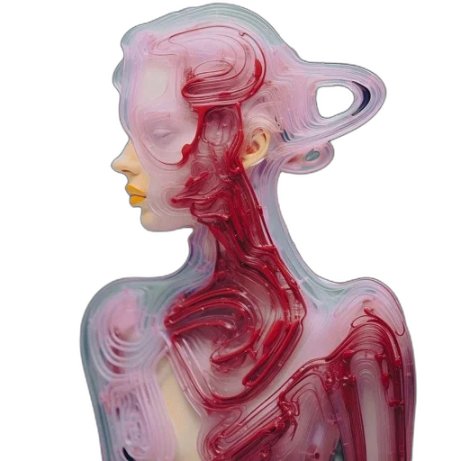 face, robot, concept art, photorealistic transparent PNG cut-out
