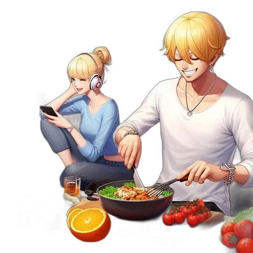 food, concept art, oil painting, photorealistic transparent PNG cut-out