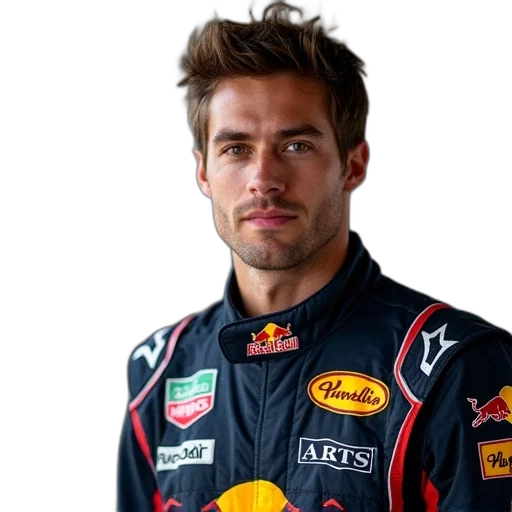 face, car, jacket, race transparent PNG cut-out