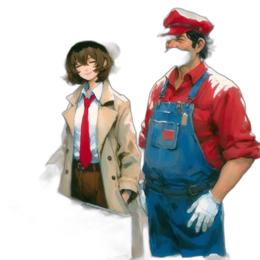 staff, jacket, robot, mask transparent PNG cut-out