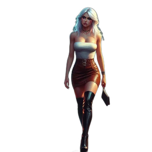 dress, staff, concept art, 3d render transparent PNG cut-out