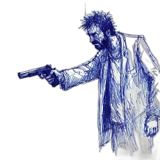 jacket, weapon, concept art, comic book art transparent PNG cut-out