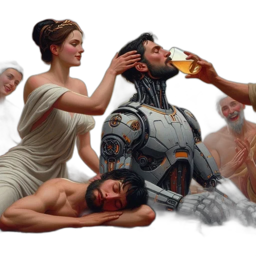 robot, concept art, fantasy art, cyberpunk transparent PNG cut-out