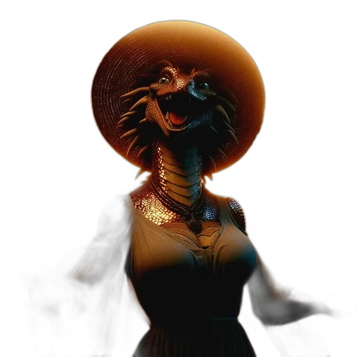hat, staff, mask, dress transparent PNG cut-out