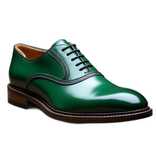 shoes, photorealistic, green, men transparent PNG cut-out