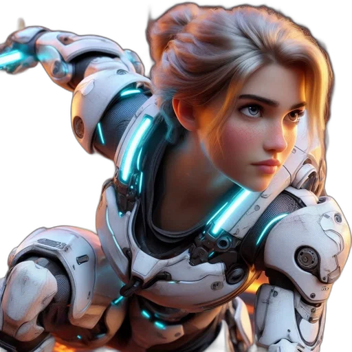 robot, weapon, face, concept art transparent PNG cut-out
