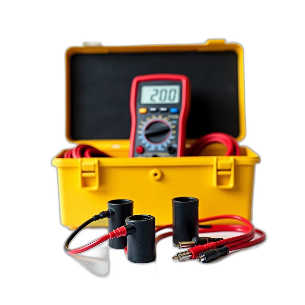 yellow, toolbox, digital, multimeter transparent PNG cut-out