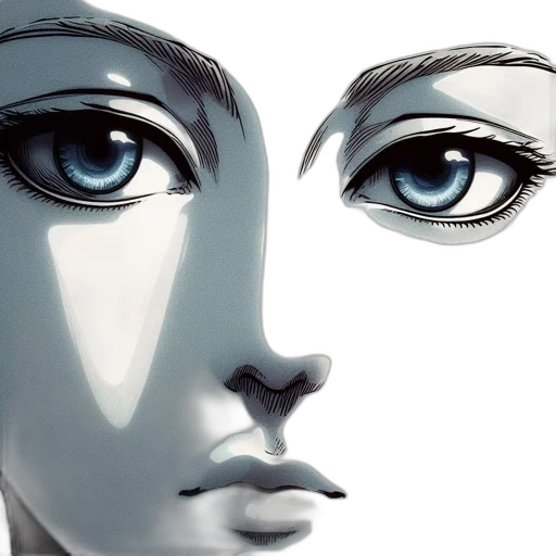 face, mask, robot, photorealistic transparent PNG cut-out