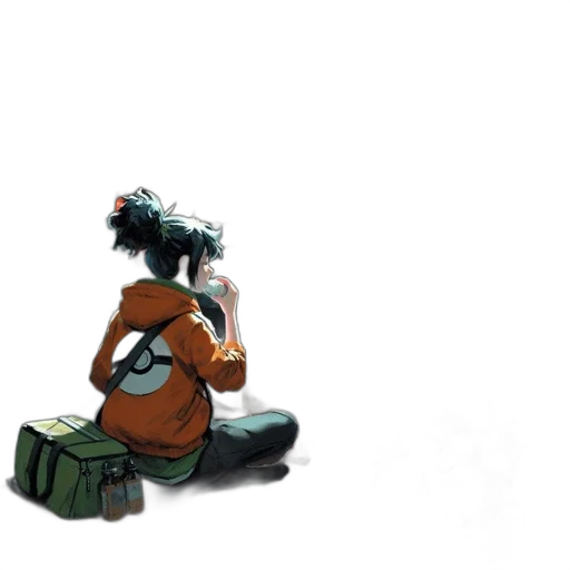 robot, jacket, staff, weapon transparent PNG cut-out