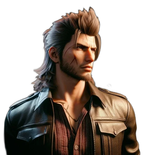 jacket, face, hair, concept art transparent PNG cut-out
