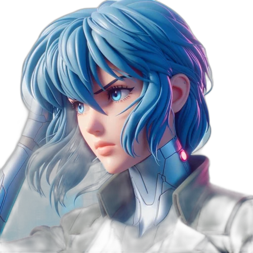 face, robot, staff, anime transparent PNG cut-out
