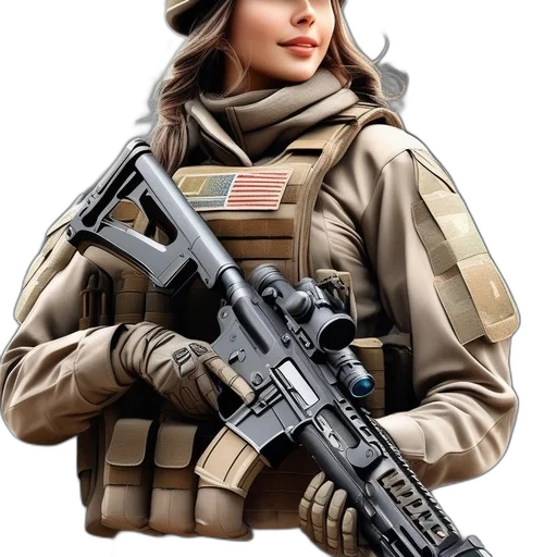weapon, jacket, staff, photorealistic transparent PNG cut-out