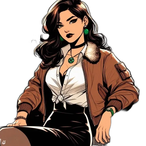 jacket, jewelry, comic book art, cartoon transparent PNG cut-out