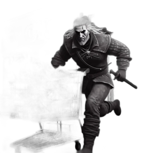 jacket, weapon, creature, staff transparent PNG cut-out