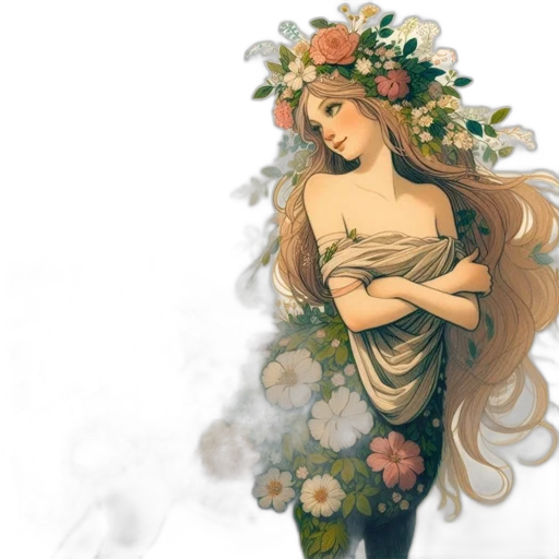 dress, fantasy art, watercolor, concept art transparent PNG cut-out