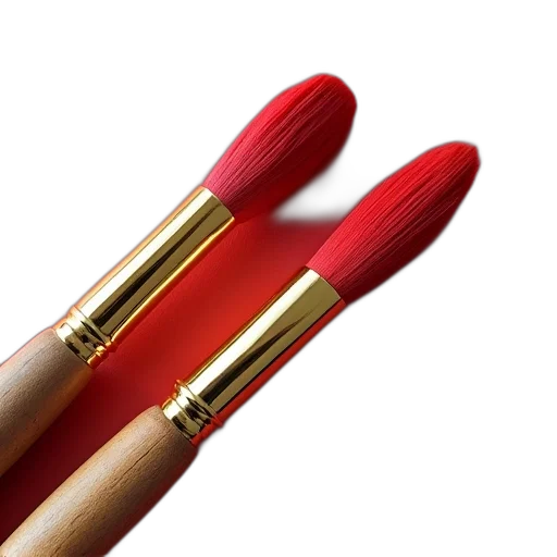 red, paintbrush, golden, ferrule transparent PNG cut-out