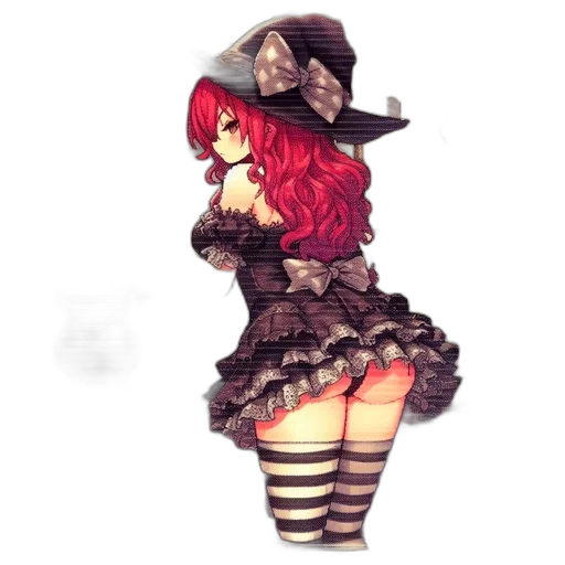 dress, hat, staff, fantasy art transparent PNG cut-out