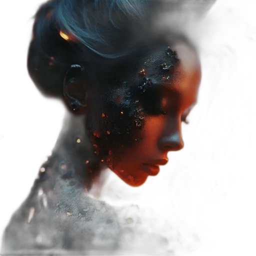 face, mask, crown, hair transparent PNG cut-out