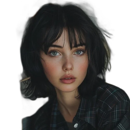 face, jacket, robot, hair transparent PNG cut-out