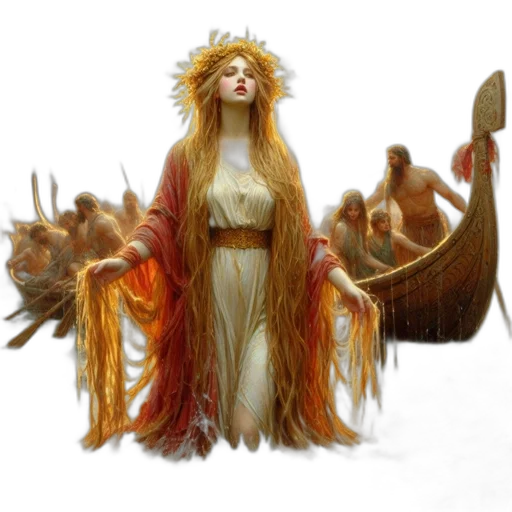 staff, crown, creature, fantasy art transparent PNG cut-out