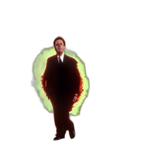 creature, jacket, hair, staff transparent PNG cut-out
