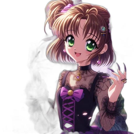 dress, staff, anime, pixel art transparent PNG cut-out