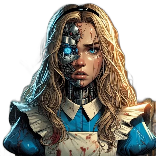 face, robot, mask, comic book art transparent PNG cut-out