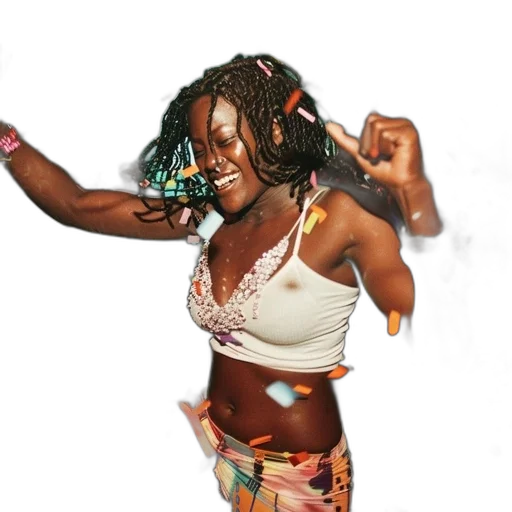 3d render, photorealistic, woman, dreadlocks transparent PNG cut-out
