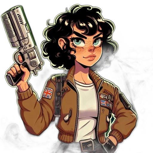 jacket, weapon, comic book art, concept art transparent PNG cut-out