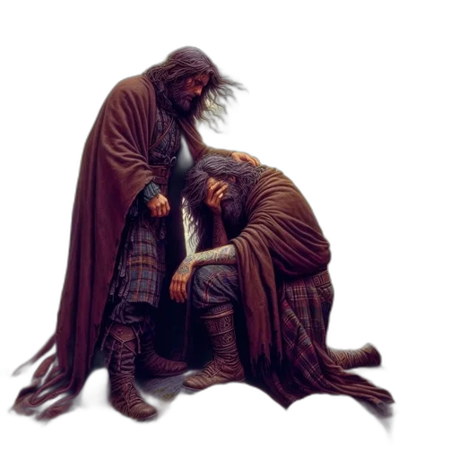 concept art, snow, two, men transparent PNG cut-out