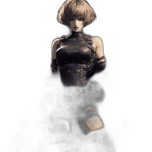 robot, dress, hair, mask transparent PNG cut-out