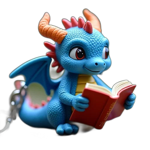 dragon, staff, 3d render, fantasy art transparent PNG cut-out