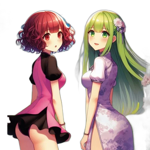 dress, hair, pixel art, anime transparent PNG cut-out