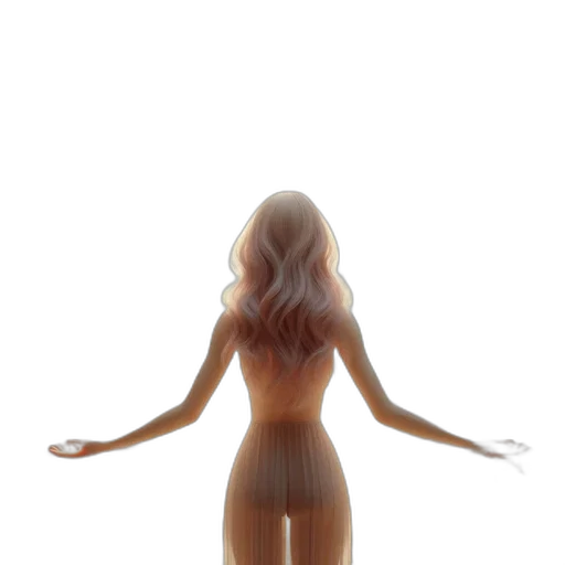 dress, hair, creature, robot transparent PNG cut-out